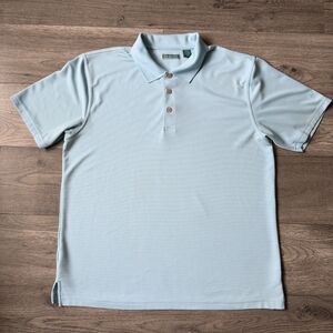 Cubavera Men’s Light Blue Textured Casual Golf Polo Shirt - Size XL